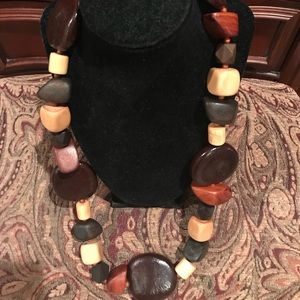 Chunky wood necklace